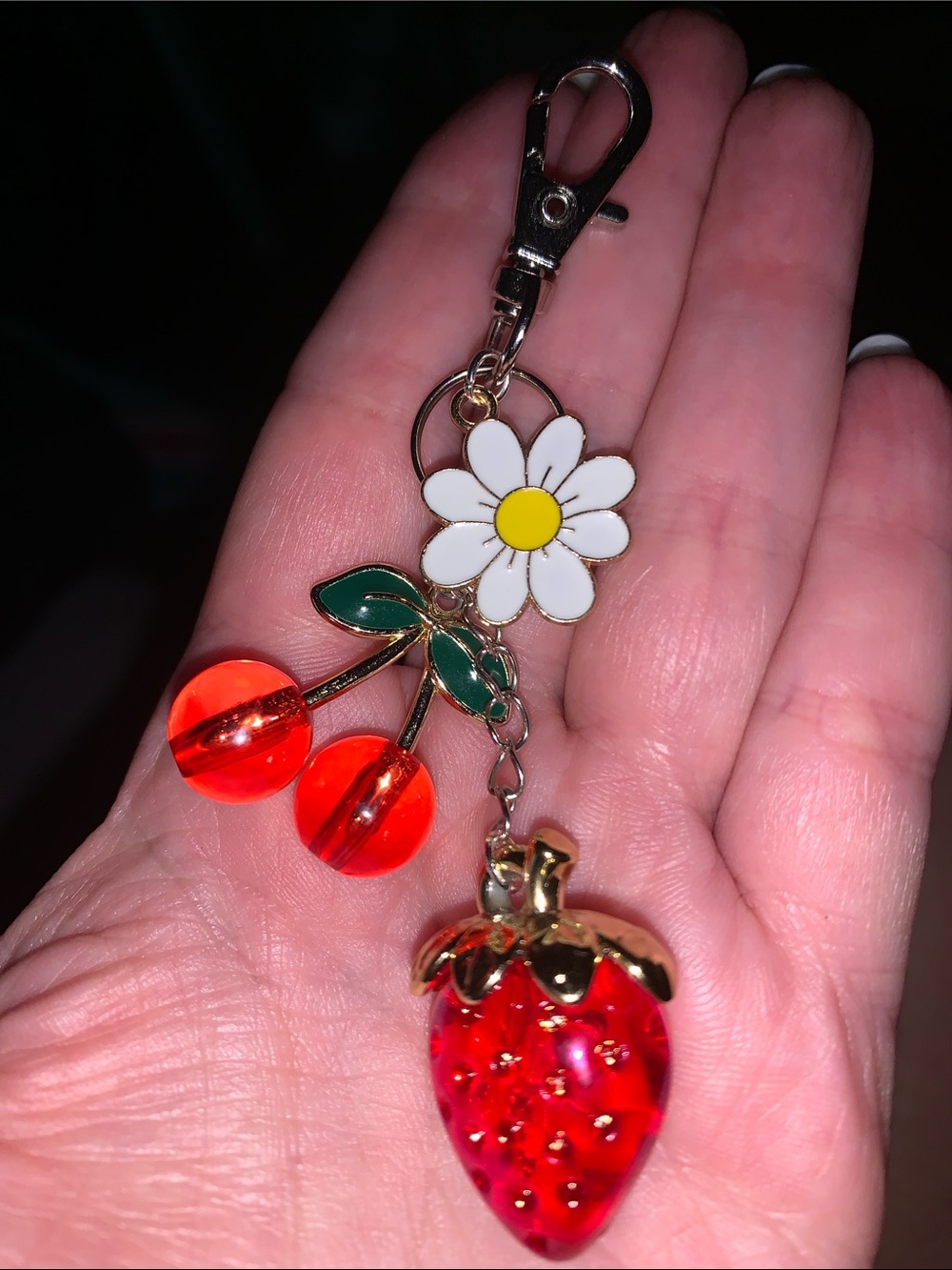 Cherry& strawberry purse/bag charm Keychain - Picture 3 of 3